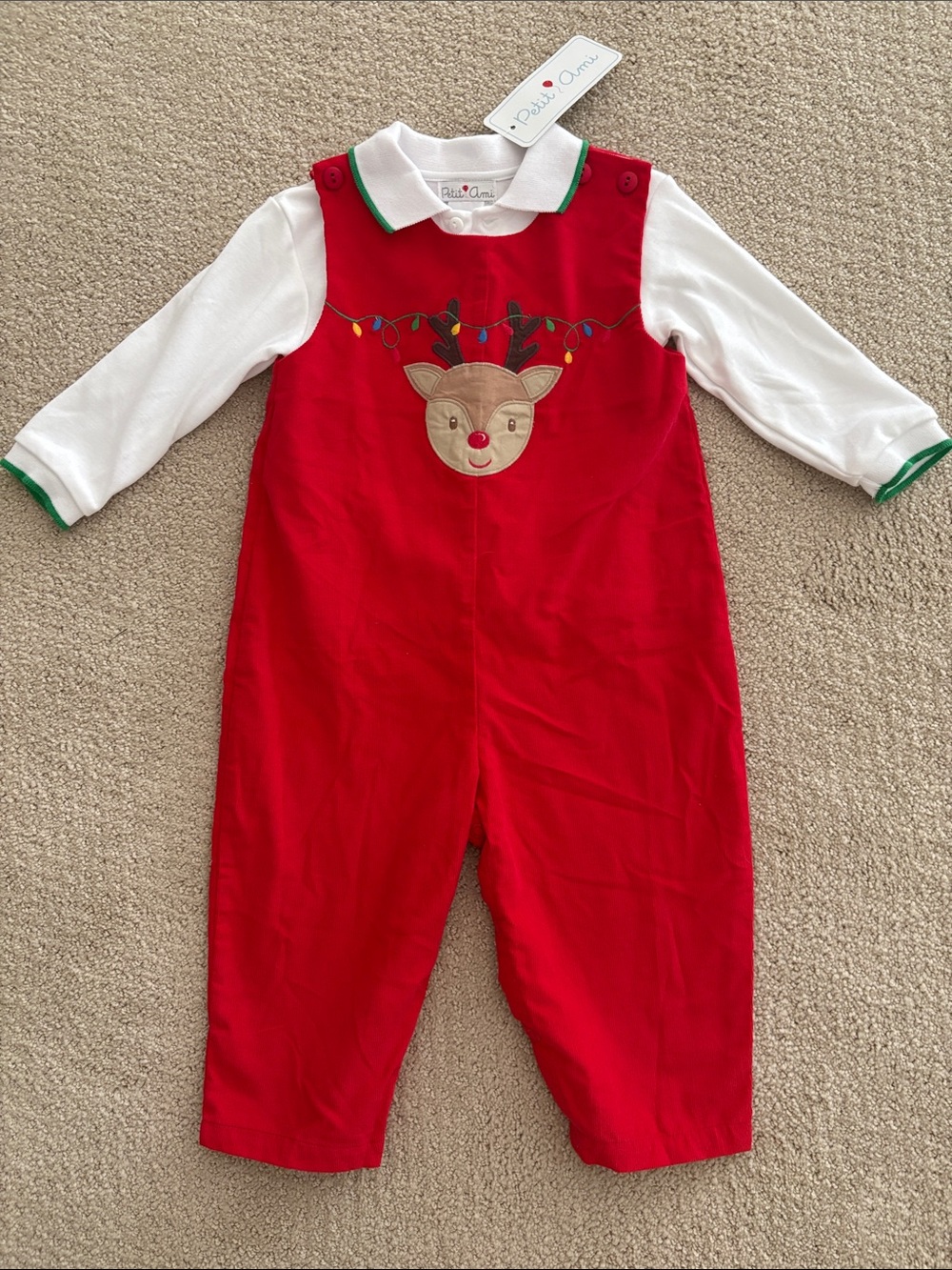 Petit Ami Reindeer Outfit Set 24 Months NWT